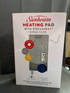 lot 59496 image: Sunbeam Heating Pad WXpressHeat King Sized Blue