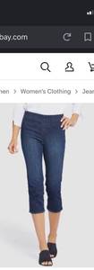 lot 59498 image: NYDJ - Curves 360 Slim Straight Capri Jean - Mesquite Blue, Size 18