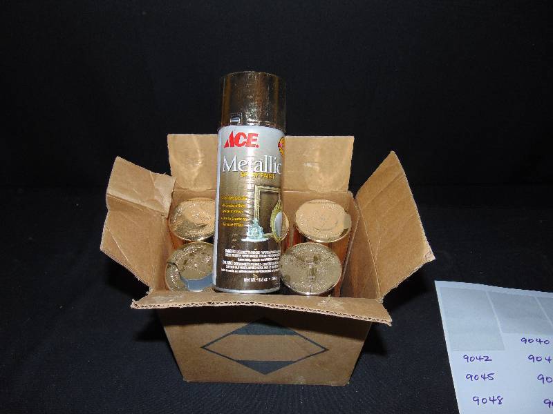 lot 9039 image: (6) cans Ace Metallic Spray Paint, new full cans 11.5 oz cans, Gold