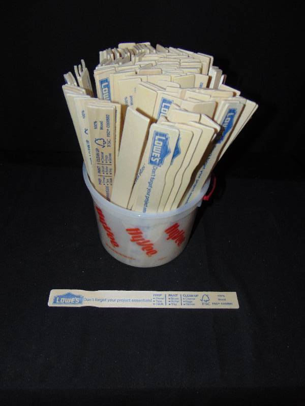 lot 9062 image: (150) ct. lot Wooden Paint Stirring Sticks, 12 x 1