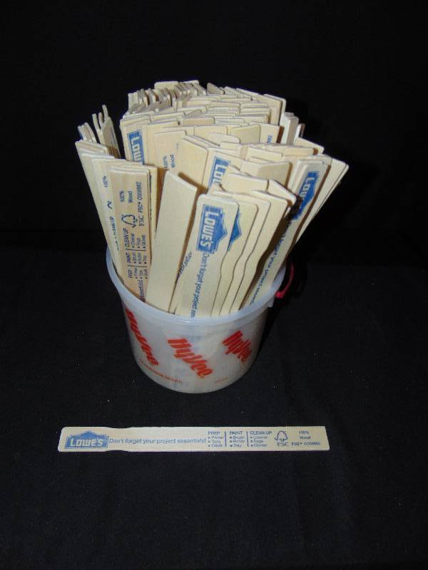 lot 9063 image: (150) ct. lot Wooden Paint Stirring Sticks, 12 x 1