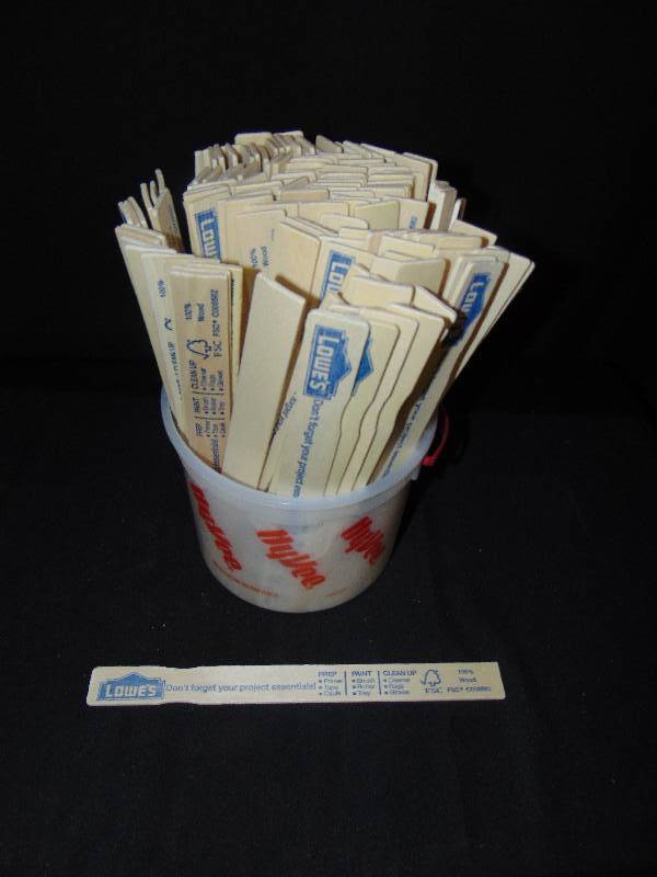 lot 9064 image: (150) ct. lot Wooden Paint Stirring Sticks, 12 x 1