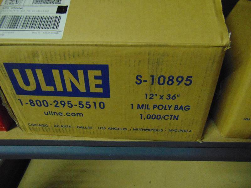 lot 9125 image: (1) case U-Line Poly Bags 12 x 36 approx 900 bags
