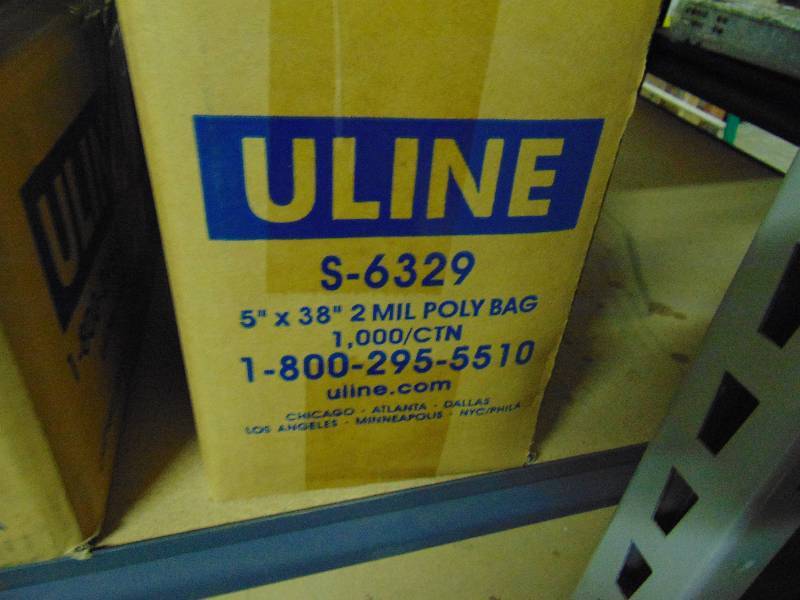 lot 9126 image: (1) case U-Line Poly bags, 5 x 38 approx 900 bags