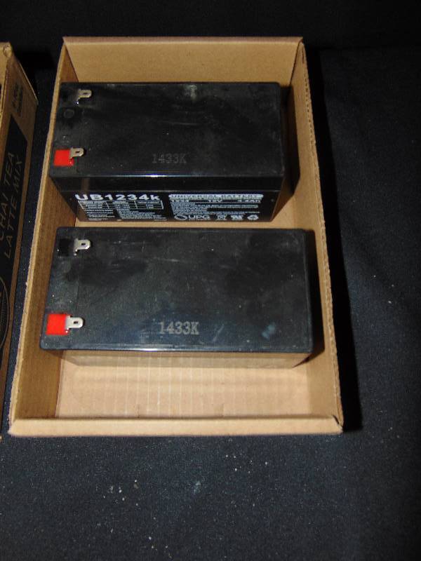 lot 9094 image: (2) ct. lot believed new working batteries UB1234K 12 volt