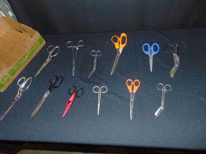 lot 9099 image: (12) ct. lot scissors, hemostats