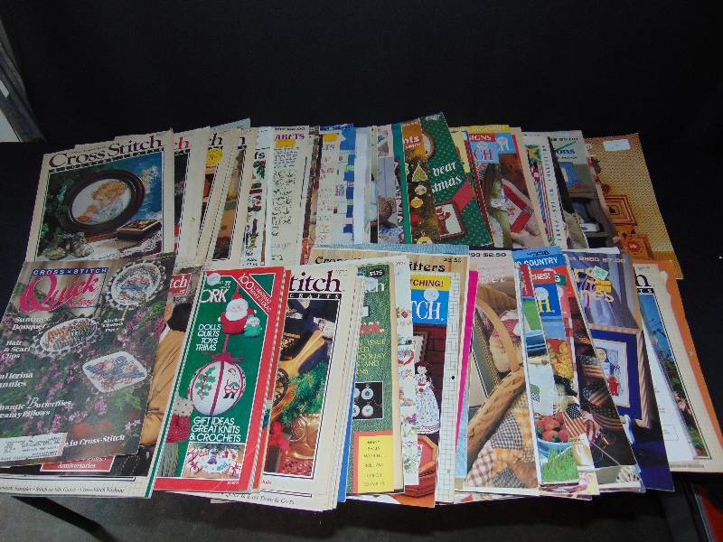 lot 9135 image: (87) ct. lot Cross-stitch magazines and pattern books
