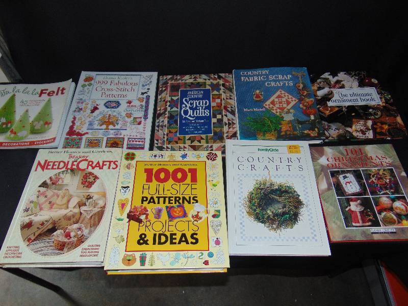 lot 9136 image: (9) ct. lot hardback books, sewing, quilting, crafting