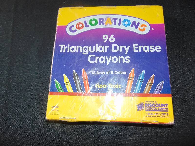 lot 9168 image: Colorations 96 Triangular Dry Erase Crayons new
