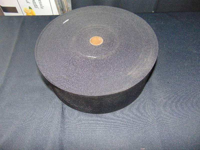 lot 9169 image: (1) roll Wide elastic Band, 4W x approx. 300 ft., Black