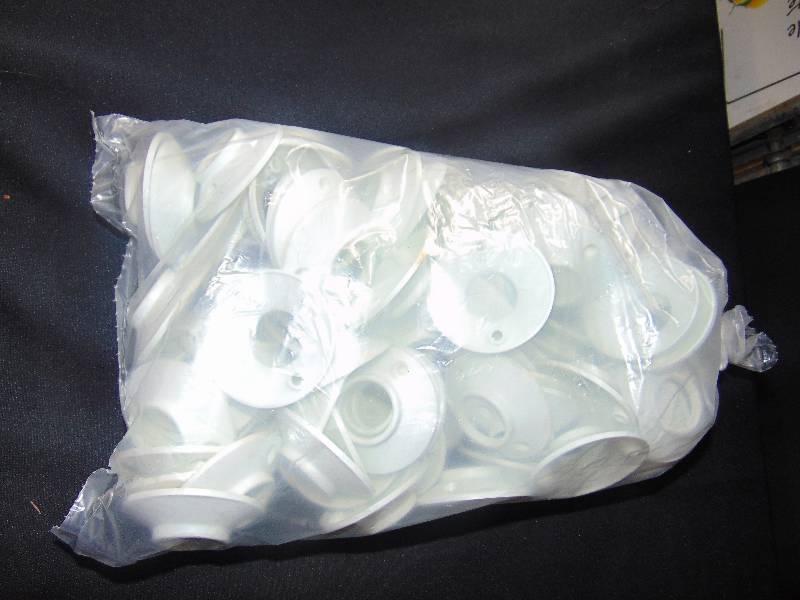 lot 9171 image: (100) ct. lot plastic closet rod holders, 2-38 outer diameter, will fit a 1 diameter pole, mounting screws not included