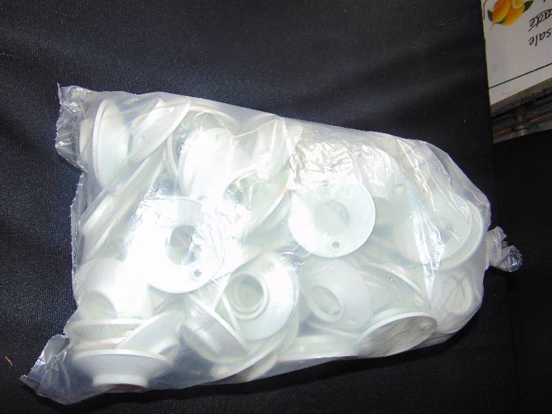 lot 9172 image: (100) ct. lot plastic closet rod holders, 2-38 outer diameter, will fit a 1 diameter pole, mounting screws not included