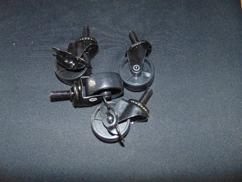 lot 9256 image: (2) ct. lot caster wheels 2 lock, 2 do not, 2 diameter w 38 x 1 post