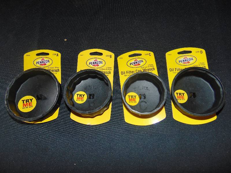 lot 9277 image: (4) ct. lot Pennzoil Oil filter Cap Wrenches, 38 ratchet Drive, A,B,C, D sizes