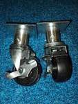 lot 9262 image: (2) ct. lot caster wheels w mounting plate, locking wheels, 3 diameter wheels w 3-12 x 3-12 plate