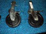 lot 9265 image: (2) ct. lot post mount locking caster wheels w 5 diameter, square post w pins