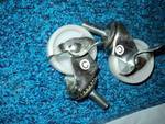 lot 9273 image: (2) ct. lot locking caster wheels, post mount, 2 diameter wheels w 38 x 1-18 post