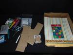 lot 9166 image: scrapbook mixed lot Paper, mounting corners, tags, brads, paper shaper scissors and more