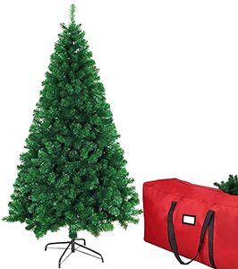 lot 33000003 image: 5ft Artificial Christmas Tree, Xmas Premium Spruce North Valley Holiday Hinged Pine Decorations Trees for Home Office Party Indoor Outdoor Decoration w 450 Branch Tips Easy Assembly, Foldable Base