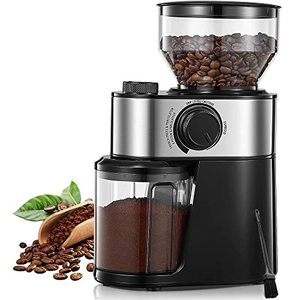 lot 33000017 image: Electric Burr Coffee Grinder, FOHERE Coffee Bean Grinder with 18 Precise Grind Settings, 2-14 Cup for Drip, Percolator, French Press, Espresso and Turkish Electric Coffee Makers, Black