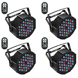 lot 33000021 image: Stage Lights 36 LED Par Lights, UKing RGB Par Lights Uplights Stage Lighting Indoor for Christmas Halloween Music Party Disco Wedding, Remote Control, DMX Control Sound Activated Party Lights