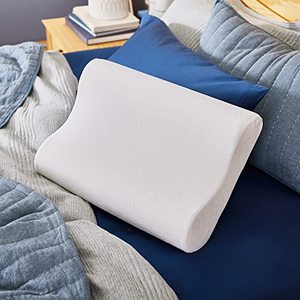 lot 33000022 image: Sleep Innovations Memory Foam Contour Pillow, Standard Size, Head, Neck, and Shoulder Alignment, Side and Back Sleepers, Medium Support