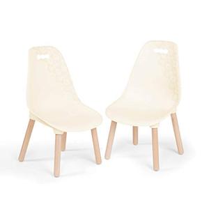 lot 33000031 image: B. spaces by Battat - Kid Century Modern Chair Set , Trendy Kid-Sized Furniture Set of Two Chairs in Ivory