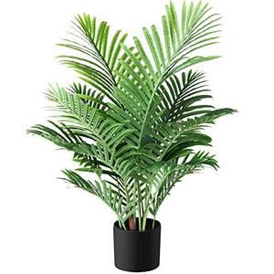 lot 33000033 image: Fopamtri Fake Majesty Palm Plant 3 Feet Artificial Majestic Palm Faux Ravenea Rivularis in Pot for Indoor Outdoor Home Office Store, Great Housewarming Gift