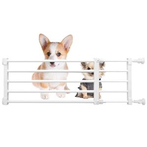 lot 33000057 image: Short Dog Gate Expandable Dog Gate 22-39.37 to Step Over,Pressure Mount Small Pet Gate,Low Pet Gate-Adjustable,Puppy Gate Indoor for Doorway, Stairs(S(9.45H), White)