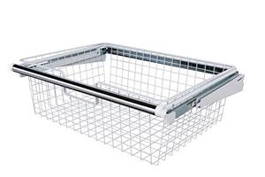lot 33000065 image: Rubbermaid Configurations Sliding Basket for Closet Drawer Organization, Sturdy Slide Out Basket, White