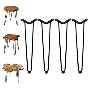 lot 33000068 image: WELLAND 19 Satin Black Hairpin Metal Legs 12 Diameter Set of 4 with Free Screws Use to Home DIY Projects for Furniture