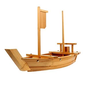 lot 33000072 image: WINIAER 31.5 Inch Wooden Sushi Boat Serving Tray, Large Sushi Boat Plate for Sashimi Board Seafood Party, Great for Sushi Restaurant or Home (31.5inch80cm)
