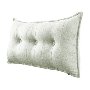 lot 33000074 image: VERCART Reading Pillow for Adult, Long Bed Rest Back Support Cushion for Pregnancy, Extra Large Headboard Sitting Up Pillow for Watching TV, Gaming, Detachable Linen Cover White Twin
