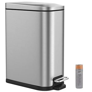 lot 33000081 image: BETHEBEST 15 Liter4 Gallon Trash Can with Soft Close Lid,Stainless Steel Trash Can with Removable Wastebasket, Step Trash Can for Bathroom,Kitchen,Office (Silver)