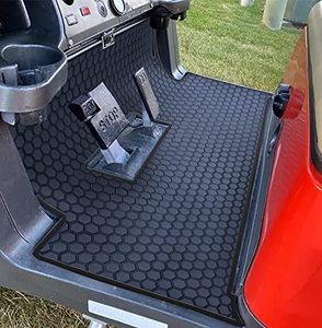 lot 33000091 image: Matericuo Golf Cart Floor Liner Mat Full Coverage Custom Fit for 2 and 22 Club Car Models Precedent 2004-2022Onward & Tempo (2017-2022)Villager & V4L (2019-2022 Black