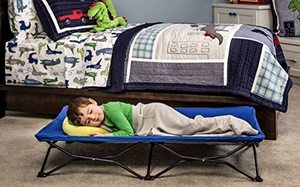 lot 33000103 image: Regalo My Cot Portable Toddler Bed, Includes Fitted Sheet, Royal Blue , 48x24x9 Inch (Pack of 1)