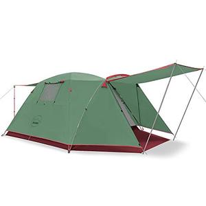 lot 33000104 image: KAZOO 4 Person Camping Tent Outdoor Waterproof Family Large Tents 4 People Easy Setup Tent with Porch Double Layer