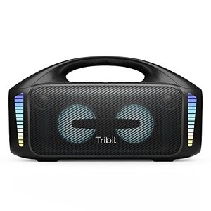 lot 33000106 image: Tribit StormBox Blast Portable Speaker 90W Loud Stereo Sound with XBass, IPX7 Waterproof Bluetooth Speaker with LED Light, PowerBank, Bluetooth 5.3&TWS, Custom EQ, 30H Playtime, OutdoorCampingParty