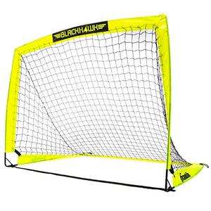 lot 33000110 image: Franklin Sports Blackhawk Backyard Soccer Goal - Portable Kids Soccer Net - Pop Up Folding Indoor  Outdoor Goals - 4 x 3 - Optic Yellow