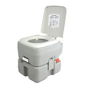 lot 33000132 image: SereneLife Portable Toilet with Carry Bag , Indoor Outdoor Toilet with CHH Piston Pump & Level Indicator.  5.3 Gallon Large Waste Tank  100-120 Flushes for RV, Camping, Hiking & Boating