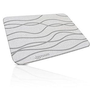 lot 33000343 image: JAYZUUM Stone Bath Mat, 23.5 x 15 in Diatomaceous Earth Bath Mat Fast Water Drying, Absorbent Bath Mat with Non-Slip Bath Stone Mats for Bathroom, Kitchen,Easy to Clean, Gray