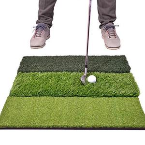 lot 33000150 image: GoSports Tri-Turf XL Golf Practice Hitting Mat - Huge 24 x 24 for Optimal Practice