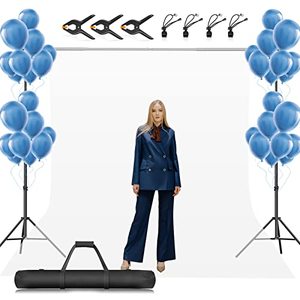 lot 33000161 image: GLOSHOOTING Backdrop Stand for Photoshoot, 8.5 x 10 ft Heavy Duty Back Drop Adjustable Stands, Photography Background Support System Kit with Carry Bag for Photo Video Studio, Parties, Wedding