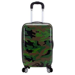 lot 33000190 image: Rockland Safari Hardside Spinner Wheel Luggage, Camouflage, Carry-On 20-Inch