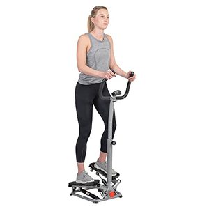 lot 33000200 image: Sunny Health & Fitness Twist Stair Stepper Machine with Handlebar, SF-S020027 Silver