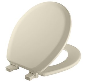 lot 33000206 image: MAYFAIR 41EC 346 Cameron Toilet Seat will Never Loosen and Easily Remove, ROUND, Durable Enameled Wood, BiscuitLinen