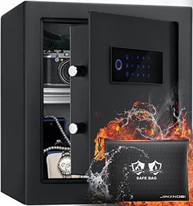 lot 33000286 image: JINXNOBI 1.33 Cubic Feet Biometric Fingerprint Safe Box,Include Fireproof Waterproof Safe Bag,Small Security Safe Box for Home Office Hotel,Secure Cash Documents Pistols