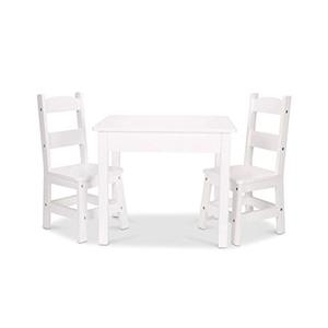 lot 33000290 image: Melissa & Doug Wooden Table & Chairs - White