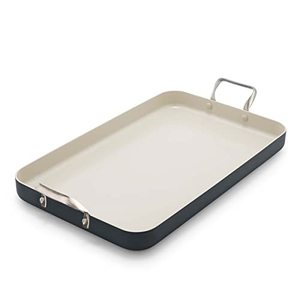 lot 33000296 image: GreenPan Rio Healthy Ceramic Nonstick, 18 x 11 Double Burner Griddle Pan, PFAS-Free, Dishwasher Safe, Oven & Broiler Safe, Black