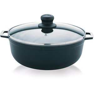 lot 33000314 image: IMUSA USA 6.9QT Nonstick Blue exterior Caldero (Dutch Oven) with Glass Lid and Steam Vent